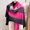 Women Winter Cashmere Scarf  Stripe Pashmina Luxury Brand Shawls and Wraps Bufanda Hijab Travel Stoles Echarpe Warm Blanket