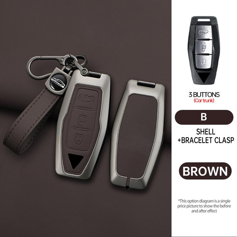 Car 2/3/4Buttons Key Case Cover Holder Chain For Mitsubishi Outlander 2022 2023 Car Interior Accessories