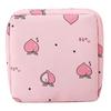 Sanitary Napkin Storage Bag Cartoon Print Inner Pocket Zipper Closure Large Capacity with Wrist Strap Cosmetic Earphone Keys Jewelry Storage
