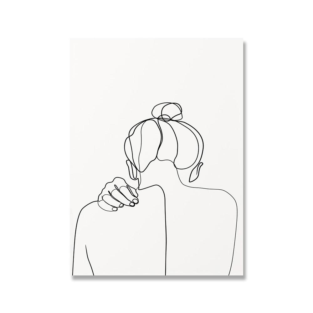 Скандинавские минималистичные черно-белые фигуры, линии искусства, сексуальная женщина, руки, тело, обнаженная стена, холст, картины, постеры, принты, декор для спальни