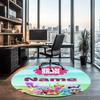 Custom Name Jelly Jamm Printed Round Rug Carpet Chair Rug Area Rug Entryway Doormats,for Office Chair Living Room Bedroom Kitchen Room.