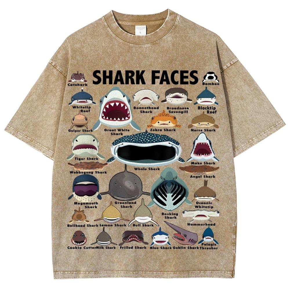 Vintage-Style Men'S And Women'S T-Shirts With Various Shark