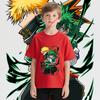 My Hero Academia Izuku Bakugo Anime Print Cotton T Shirt for Boys Kids Short Sleeve Tee Graphic Cartoon T shirts Casual Top