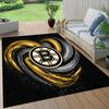 Boston Bruins Flannel Pattern Square Carpet,Area Rug,Carpet Rug for Living Room Bedroom Sofa Playroom Decor,Non-slip Floor Mat