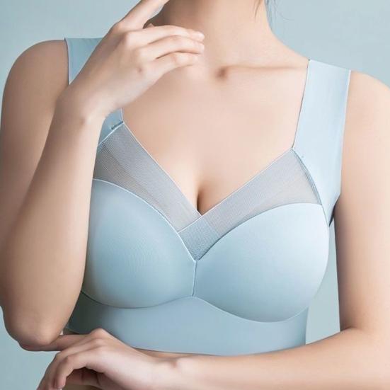 Женский спортивный бюстгальтер с широким эластичным ремешком, однотонный, ударопрочный, бесшовный, с тонкой сеткой, с эффектом пуш-ап, без зацепов, беспроводной, для занятий йогой и бегом