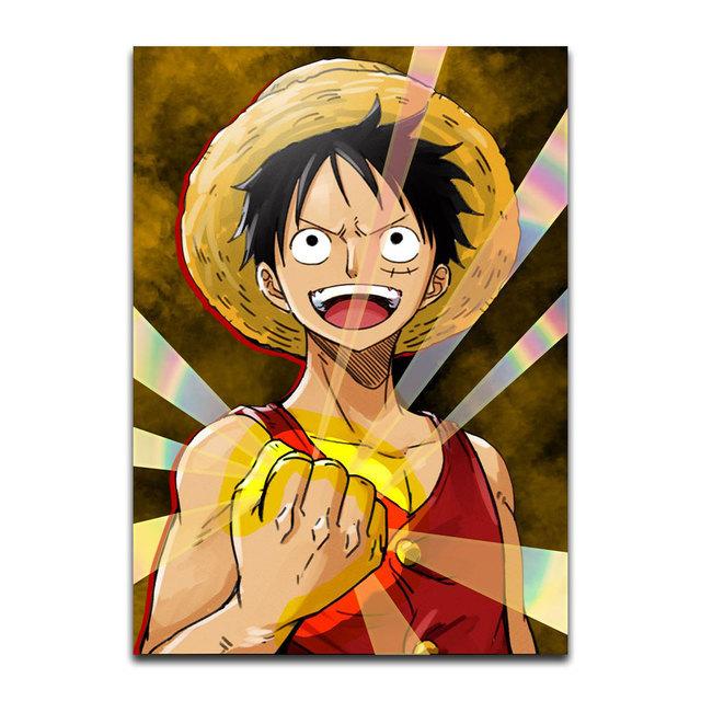 One Piece Аниме Луффи Плакат Искусство Череп Настенный Декор Отпечатки Холст Картина Настенная Картина для Детской Комнаты Японская Манга Домашний Декор Без Рамки