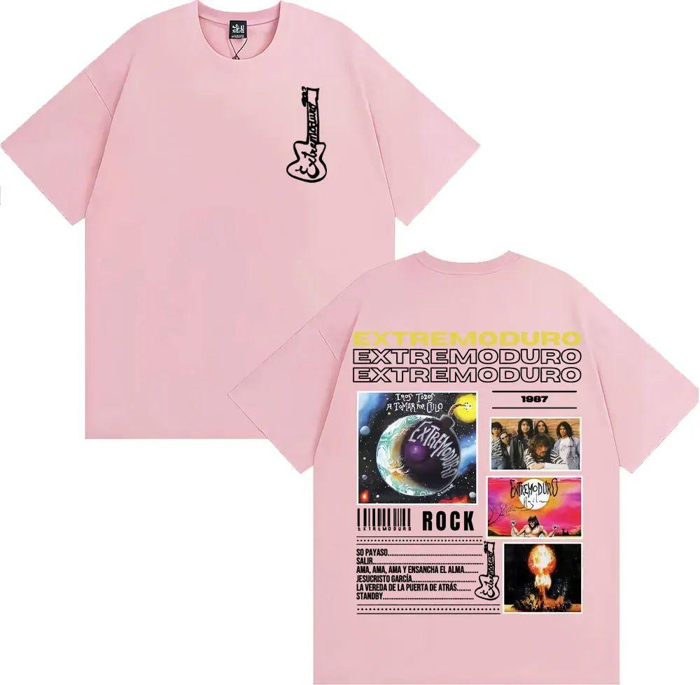 Мода Ретро Короткий Рукав EXTREMODURO Тур Мужчины Женщины Мода Винтаж Короткий Рукав Футболки Поп Свободная Футболка Оверсайз