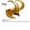 Pet Party Supplies Cat Horn Crown Helmet, Golden Headpiece, with Ear Holes, Creative Gifts for Lovers Funny Cosplay Helmet Halloween Theme Parties