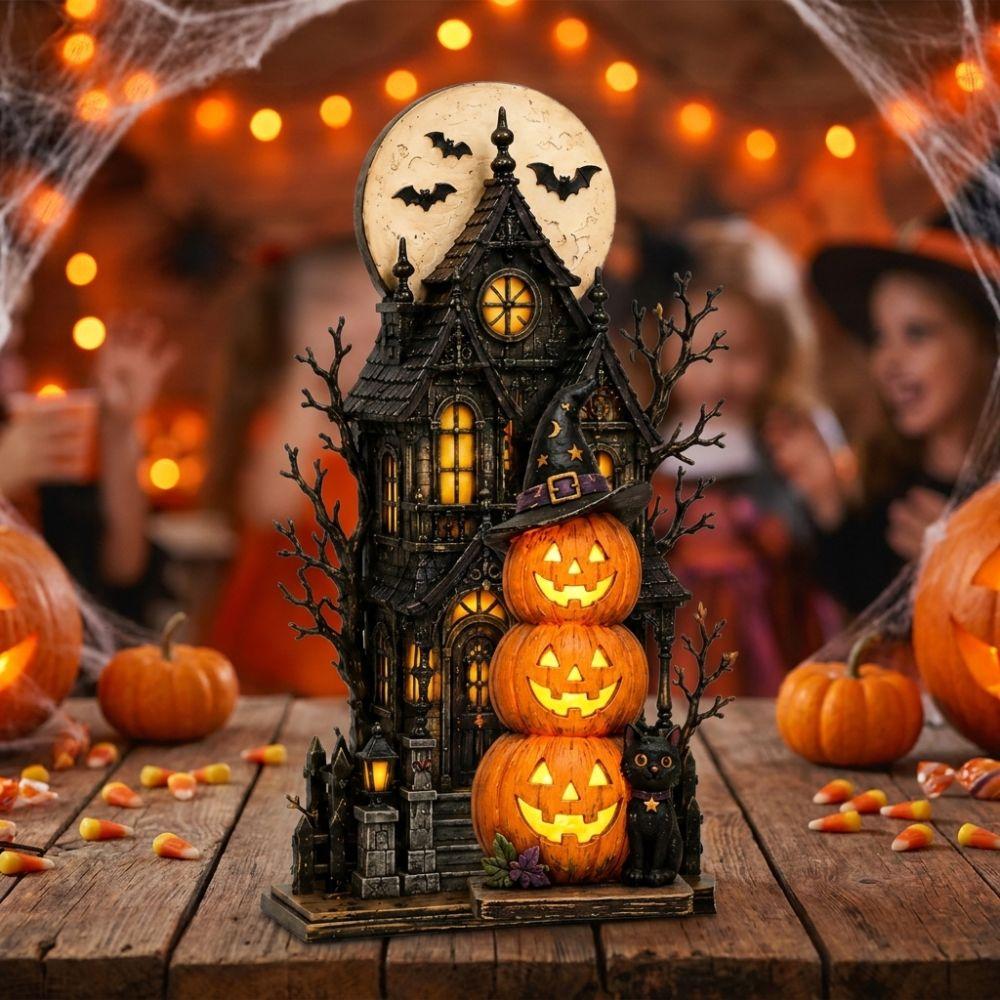 Vintage Halloween Pumpkin Ghost Figurine 2D Flat Halloween Wooden Sign Home Decor