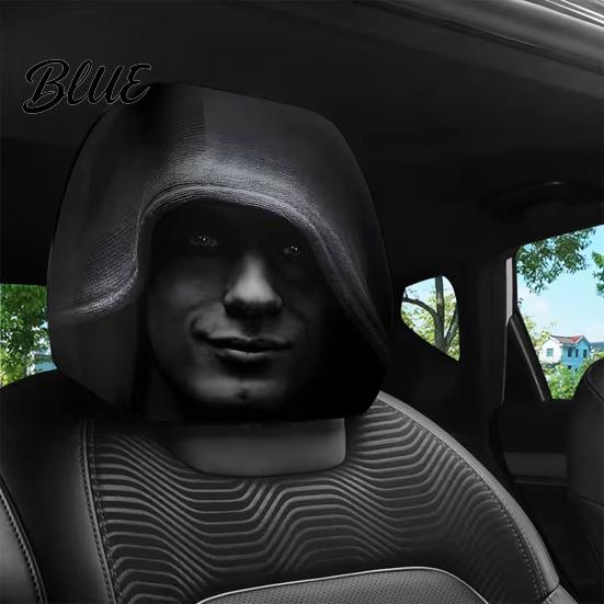Уникальные комплекты для модификации салона автомобиля 4 шт. Чехлы на подголовники Хэллоуин Жуткое лицо призрака Аксессуары для сидений Защитник Универсальный Автодекор для внедорожника Грузовика Забавный