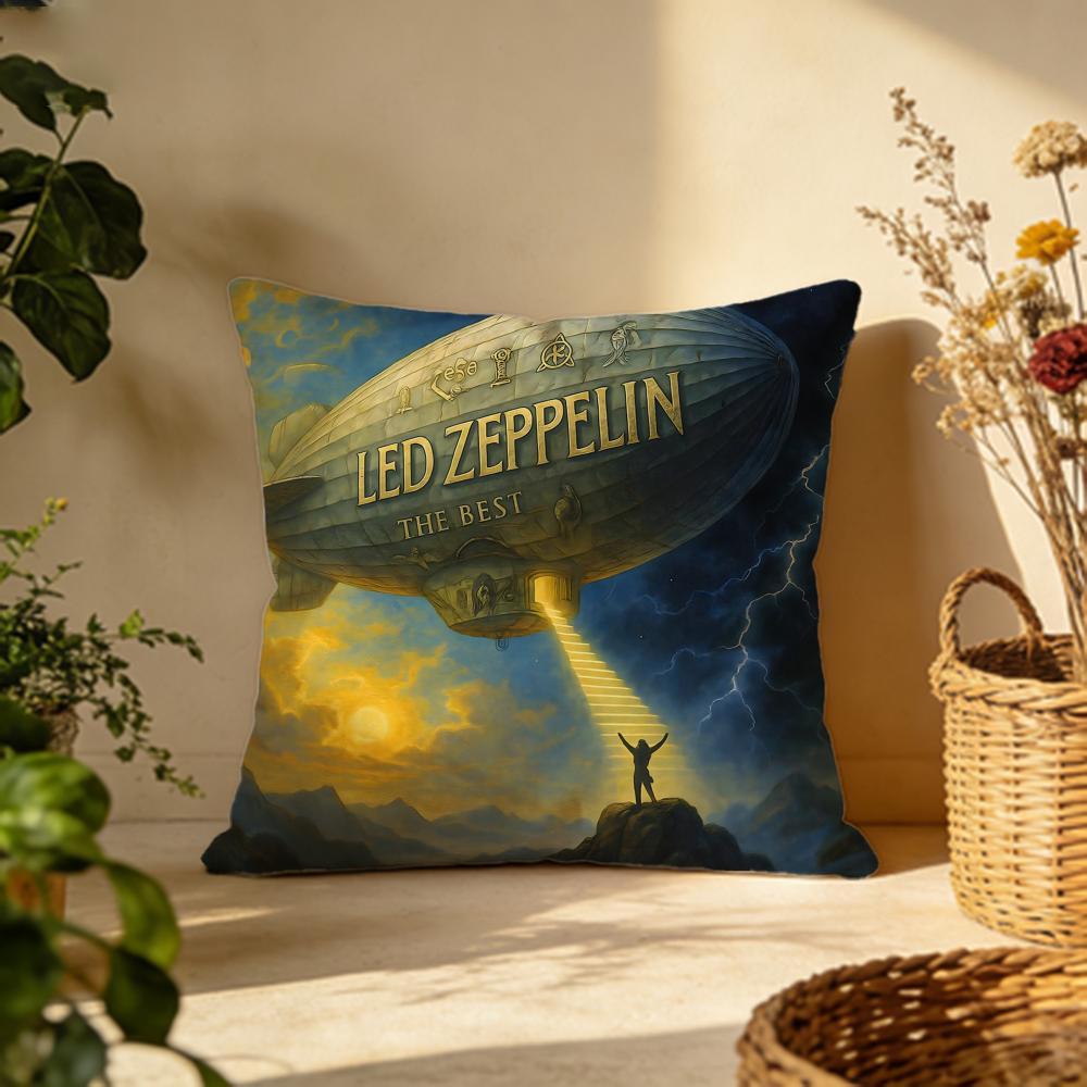 Модный сменный чехол для подушки Led Zeppelin Универсальный двусторонний чехол для подушки Подходит для дивана, кровати, автомобиля Ежедневный декор