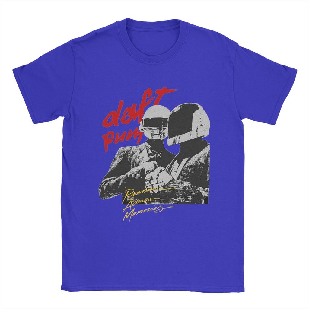 Футболки Daft Punk Мужские винтажные футболки из 100% хлопка Футболки с круглым вырезом Футболки с коротким рукавом Одежда Идея для подарка