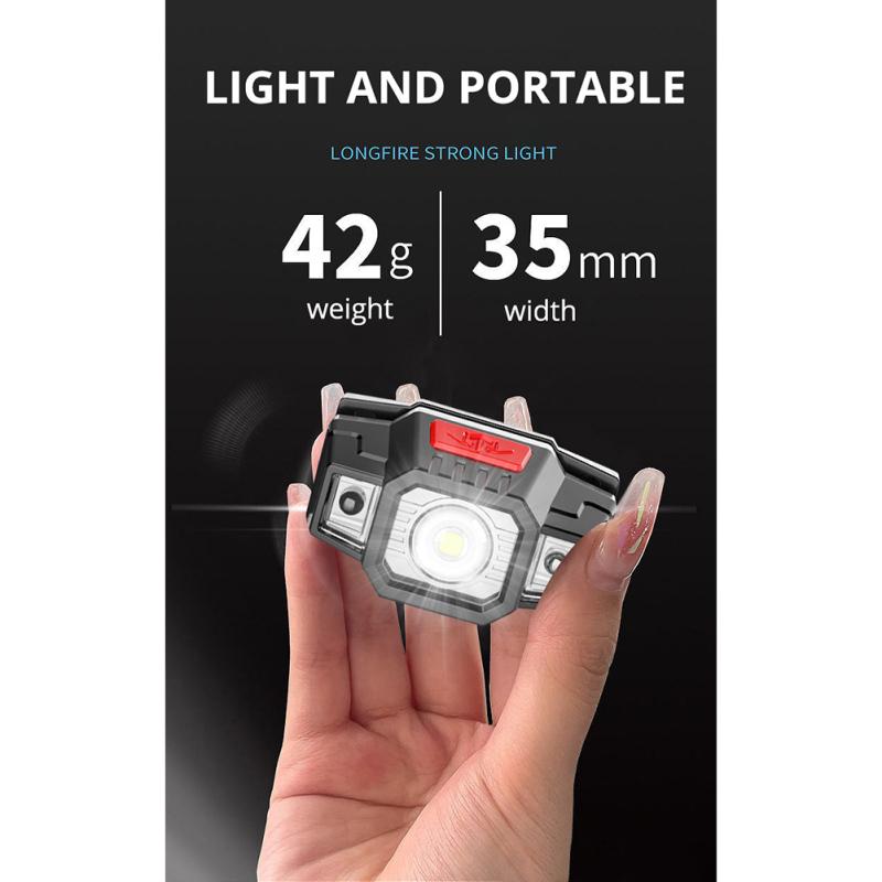 Светодиодный налобный фонарь на открытом воздухе портативный легкий индукционный фонарик на голову для изучения бега