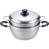 Wahei Freiz Tsubame Sanjo Steamer That Does Not Easily Boil 23 with Stainless Compatible with IH and Tsubame Sanjo 2-tier Over, Cm, Lid, Steel, Gas,