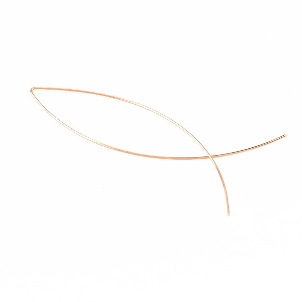 Простые бронзовые серьги в виде рыбы. Цвет: золото, серебро, черный. Материал: металл