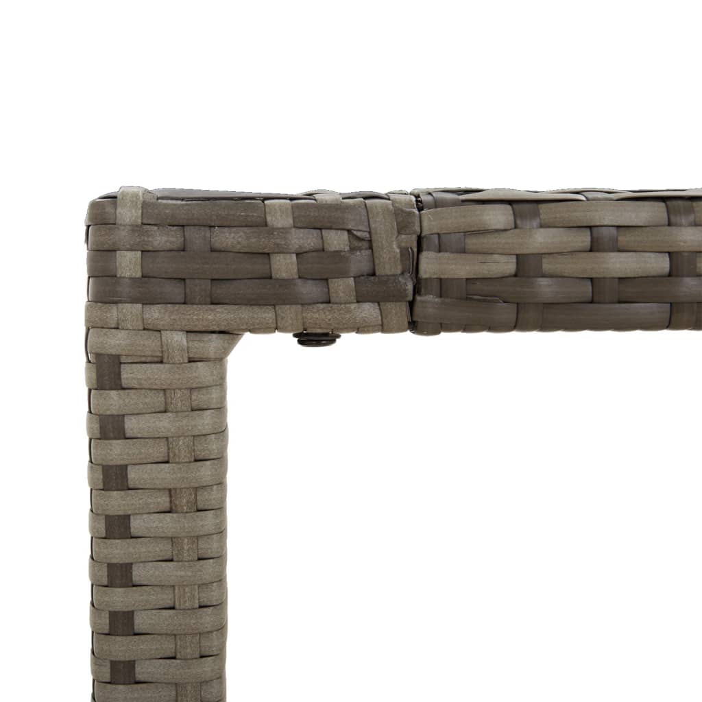 5 Piece Outdoor Dining Set with Cushions Grey Poly Rattan