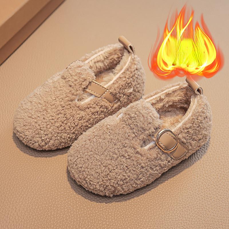 Детская хлопковая обувь Zapatos Niña Velvet 2024 года, зимняя новая домашняя обувь для мальчиков, теплая повседневная обувь для девочек, нескользящая детская обувь, обувь для младенцев