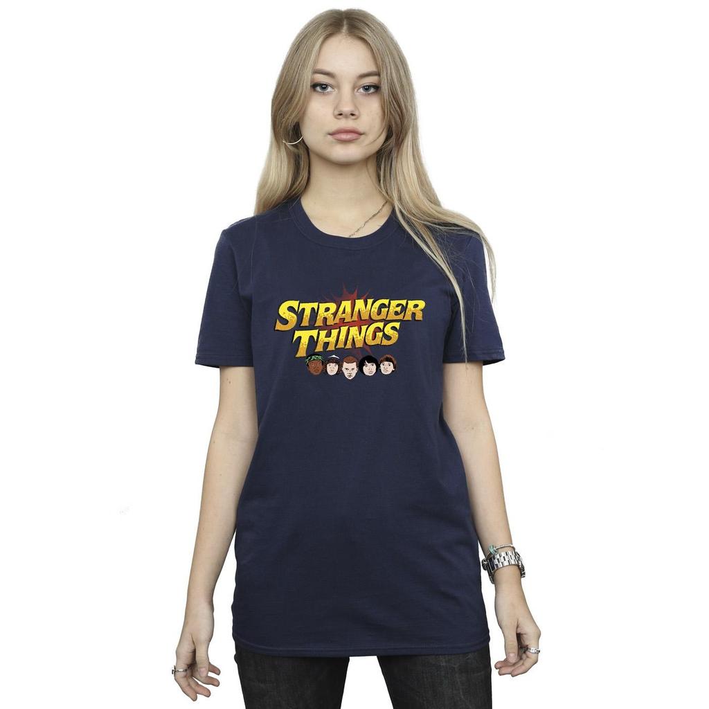 Netflix Womens/Ladies Stranger Things Comic Heads Cotton Boyfriend T-Shirt
