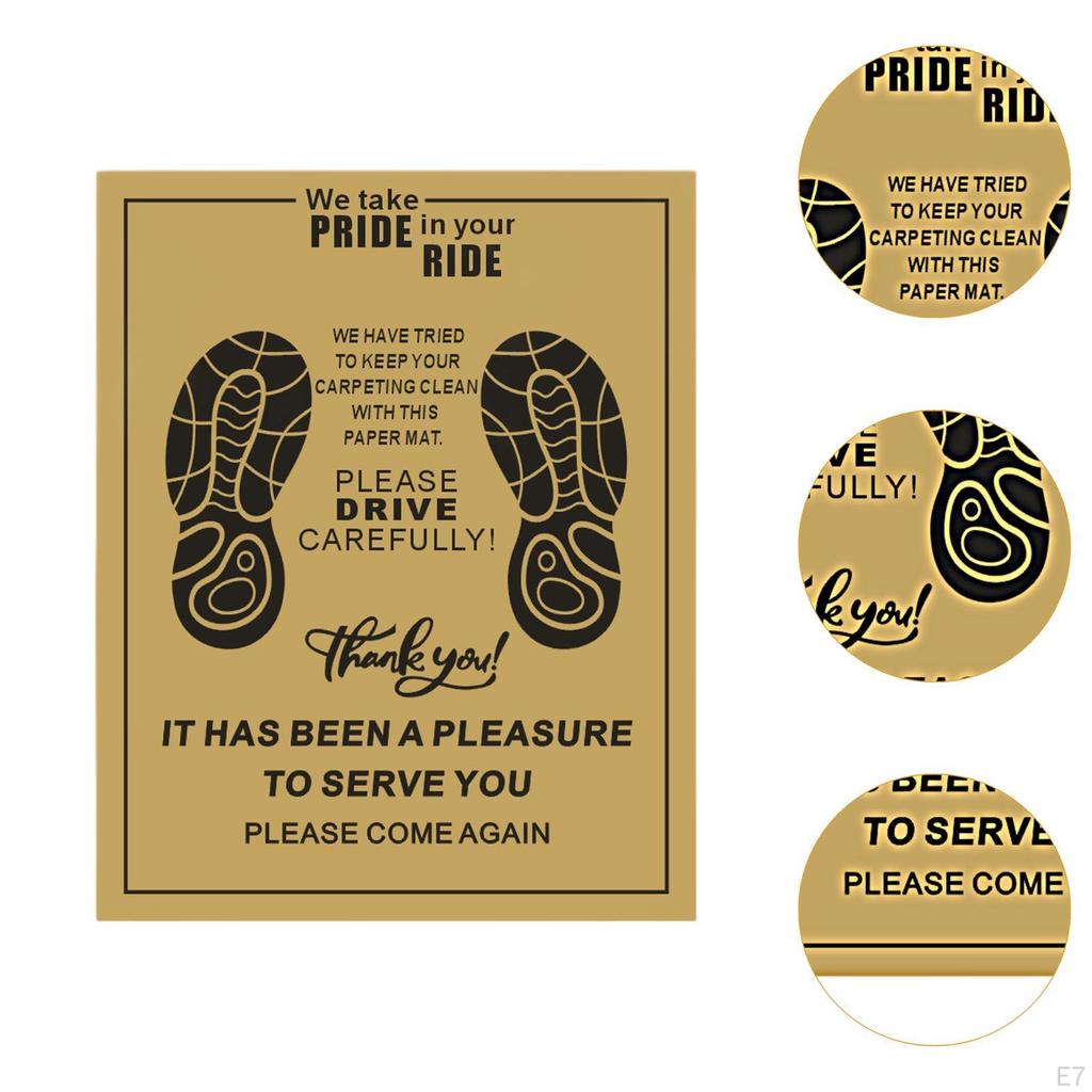 50x Бумажный коврик для пола автомобиля Одноразовый для грузовиков, такси, внедорожников