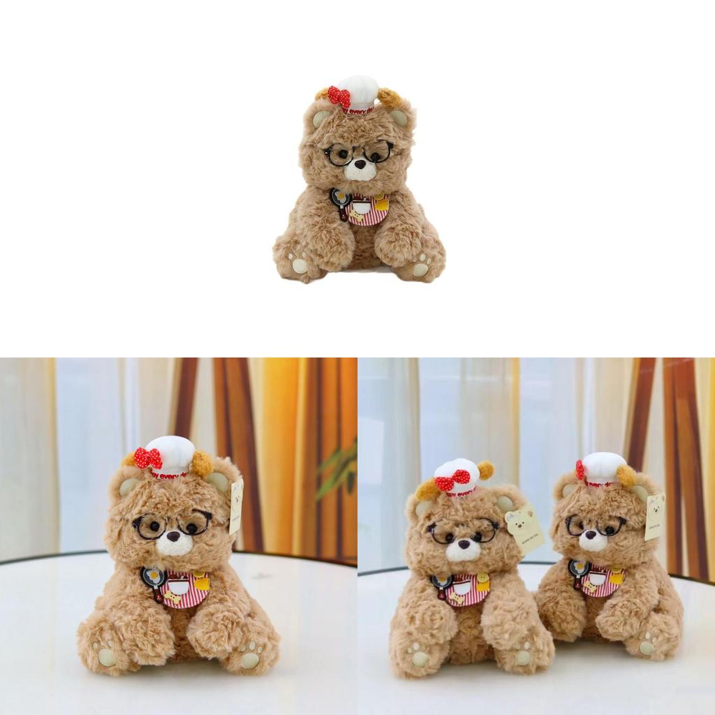 Bear Teddy Chef Costume Soft Plush Doll With Dressup For Children Entertainment