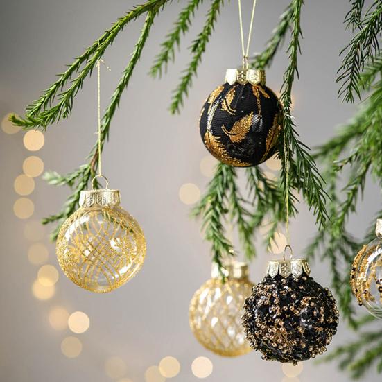 Yousheng 25 Pcs 2.36 Inch Christmas Ball Ornaments Glitter Sequin Plastic Ball Christmas Tree Hanging Decorations for Indoor Outdoor Holiday Decor