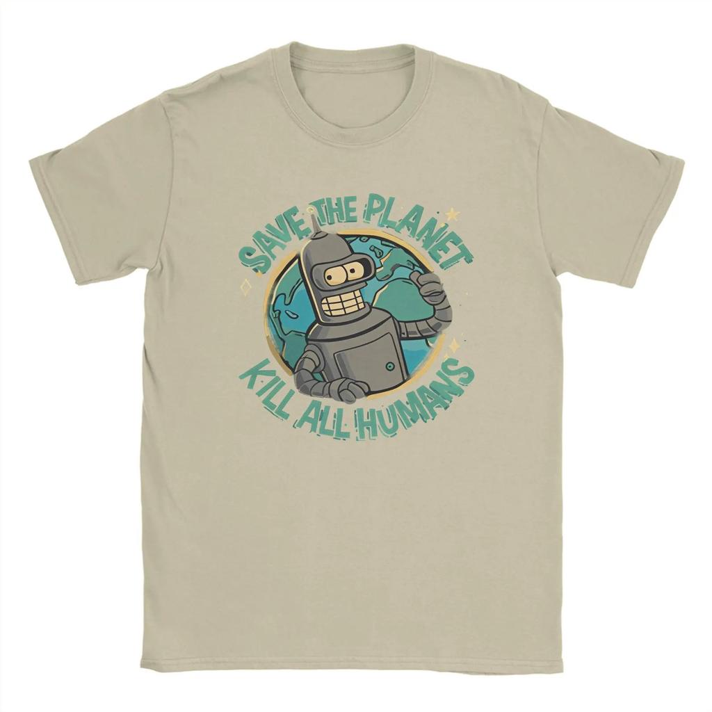 Спаси планету Убей всех людей Мерч Футурамы Мужские Женские Футболки Летняя Футболка С Графическим Принтом Одежда