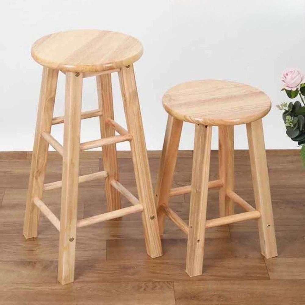Solid Wood Stool Bar Multifunction Milk Tea Shop Northern Household Simplicity High Chair High Footstool Simple Wooden Chair