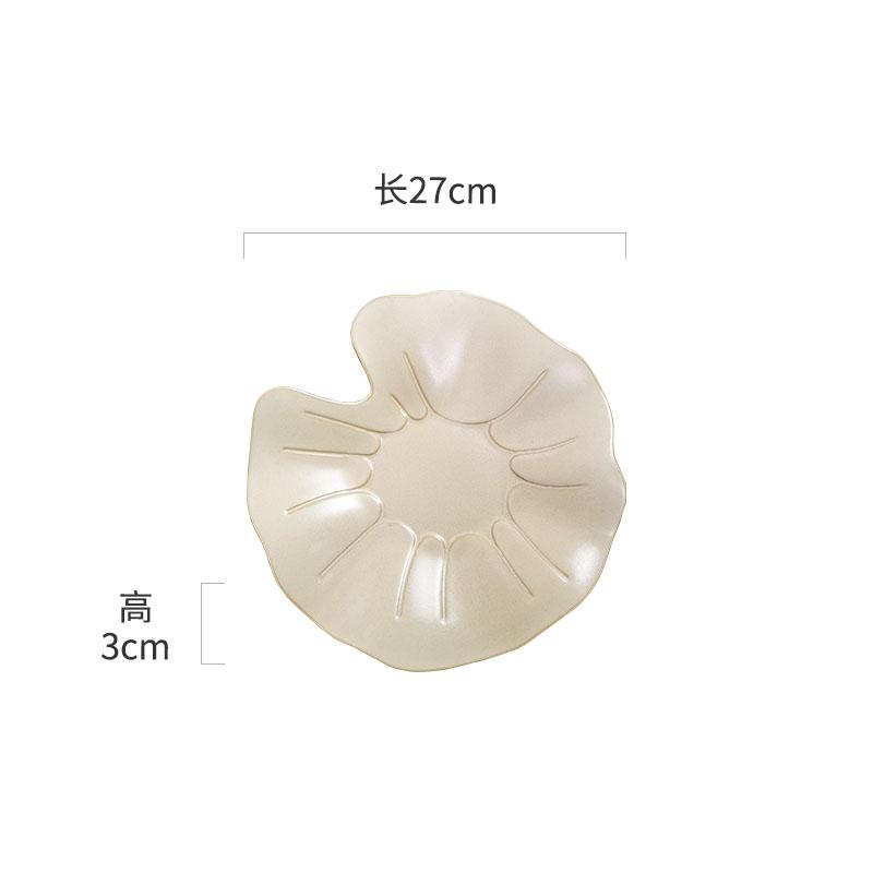 Керамическая глубокая тарелка в форме светло-желтого листа лотоса, нестандартная тарелка для салата, десерта, густого супа, креативная посуда для ресторана