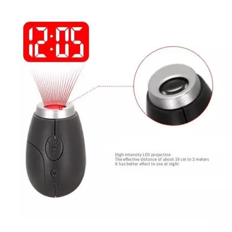 Карманный брелок-проектор LED часы Брелок Многофункциональный Мини-фонарик Аксессуар для брелока для улицы