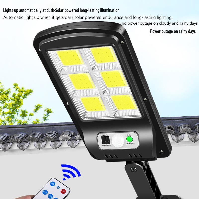 Solar Waterproof Outdoor Courtyard Light with Motion Sensor and Remote Control - High Power, Super Bright Street Wall Light for Home