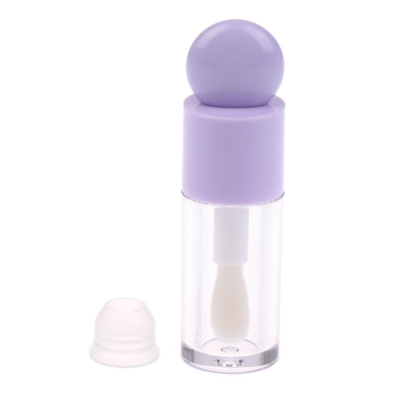 Transparent 4ml Lip Gloss Tube Matte Thick Rod Large Brush Head Empty Bottle Lips Glaze Container Makeup Packaging Material