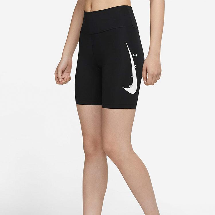 Nike As W Nk Swoosh Rn Tght Short 7 Knitted Fitness Shorts Women Shorts Black DA1284-010