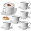 Cups and Saucers 250 Ml Set of 6 Pcs For Coffee Porcelain Set Gift