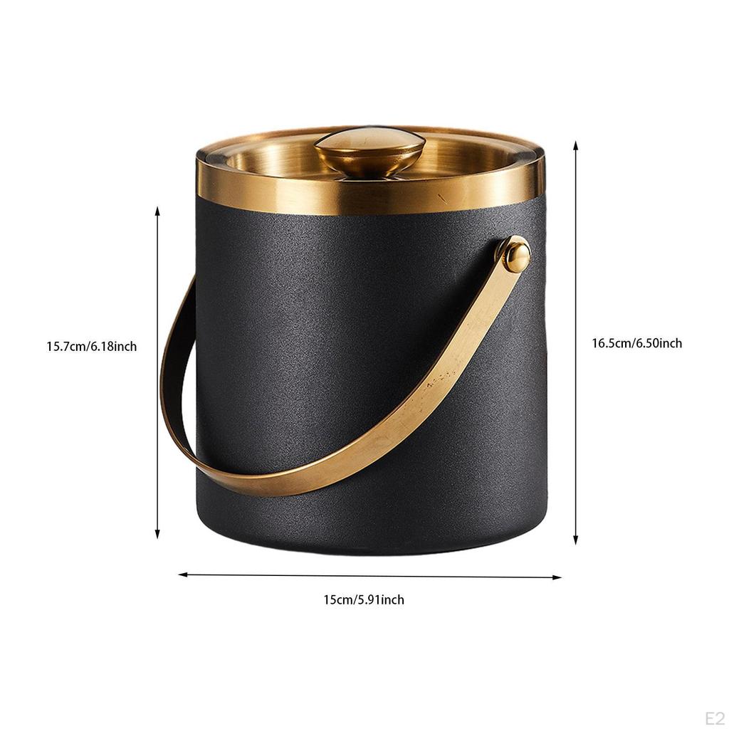 Elegant Stainless Steel Ice Bucket with Easy Grip Handle