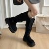 Retro But Knee Martin Boots Children's Autumn and Winter Temperament Super Fire Retro Lightweight Belt Buckle Boots