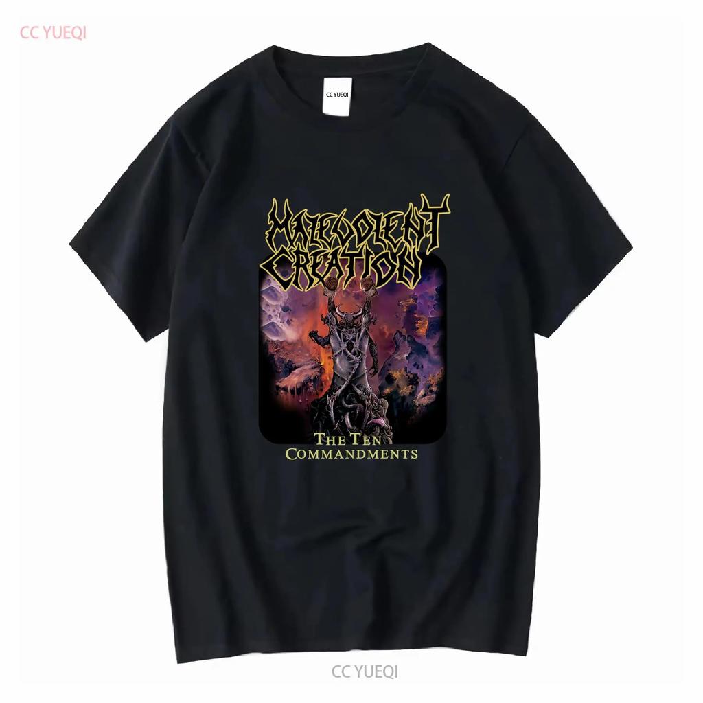 Винтажная Одежда Футболка Группы Malevolent Creation Десять Заповедей Смерть Металл винтаж Стиранный Топ Для Повседневной Носки Немного