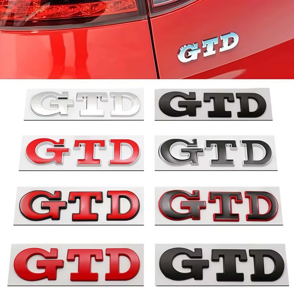 3D Metal GTD Letter Badge Sticker Rear Trunk Emblem Decal High-Quality Car Exterior Styling Accessories