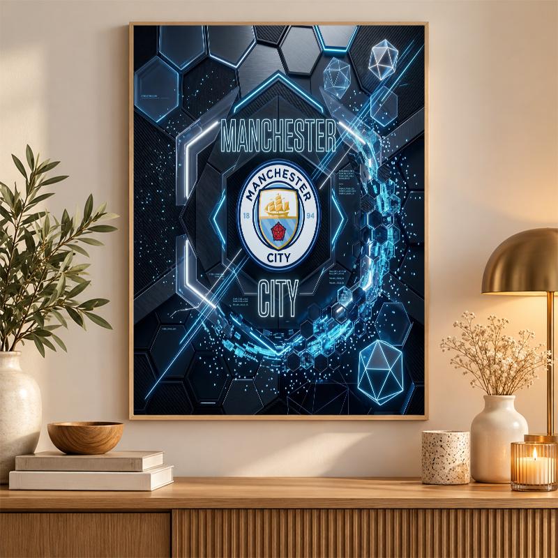 Manchester City Diamond Painting Kit 5D Full Drill DIY Diamond Mosaic Wall Art Home Decor