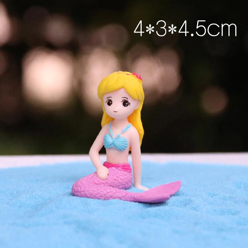 Kawaii Mermaid Figurines Mini Cartoon Mermaid Aquarium/Desk Decorations Children DIY Micro-landscape Accessories