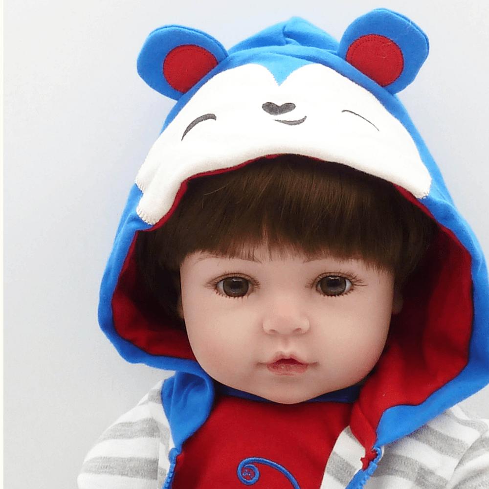 BZDOLL 48 см 19 дюймов Полностью мягкий виниловый кукла-реборн мальчик для девочки Милый наряд Подарок на день рождения ребенка Детская игрушка