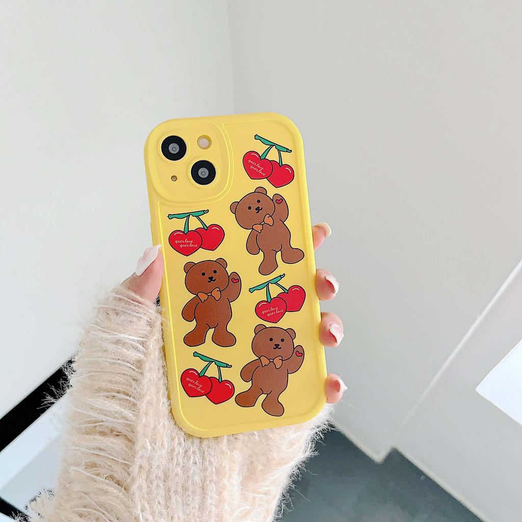 Мягкий силиконовый защитный чехол с медведем в стиле ретро для Iphone 13 Promax 12 11 14 Pro Max Plus, задняя крышка с милым мультяшным рисунком