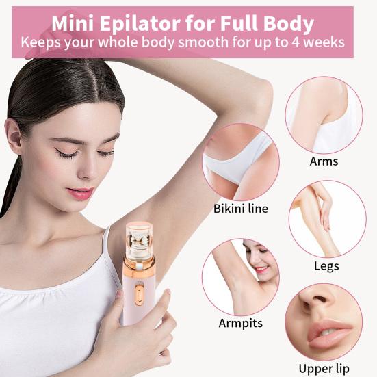 Women Face Epilator Cordless USB Rechargeable Waterproof Face Body Bikini Area Arm Leg Hair Removal Device Electric Hair Remover Trimmer Shaver