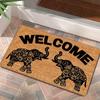 1Pcs Anti Fatigue Kitchen Rugs, Elephant Welcome Print Waterproof Non-Slip Thick Cushioned Kitchen Mat Heavy Duty Comfort Standing Mat for Kitchen