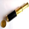Brass  Leather Handheld Telescope with Protective Cap for Sailing, Hiking, Bird Watching, and Collectible Décor