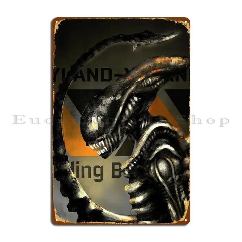 Alien V Metal Plaque Mural Wall Decor Designing Create Cinema Tin Sign Poster