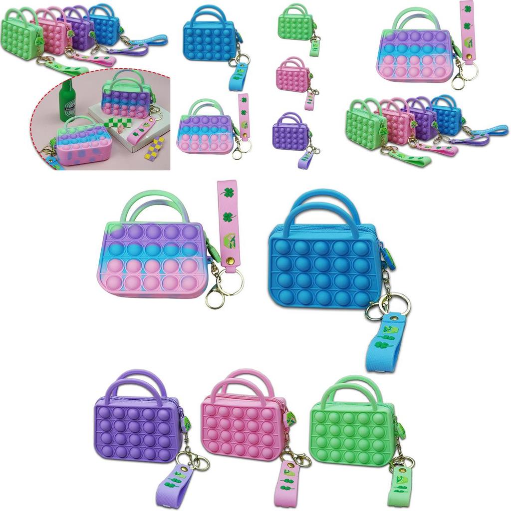 Яркая сумка-кошелек Pop It с мягким пузырчатым дизайном для снятия стресса и хранения