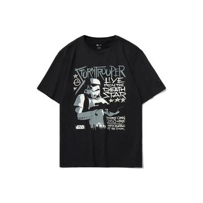 Li Ning X Star Wars Collaboration спортивная повседневная футболка с круглым вырезом и коротким рукавом мужская футболка черная AHSR335-2