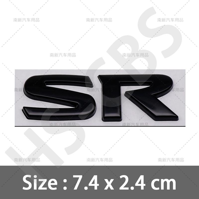 AAZZ1 Car Styling SR 3D Letter Metal Car Rear Trunk Emblem Stickers For Nissan Tiida Teana QASHQAI BLUEBIRD Tailgate Logo Sticker
