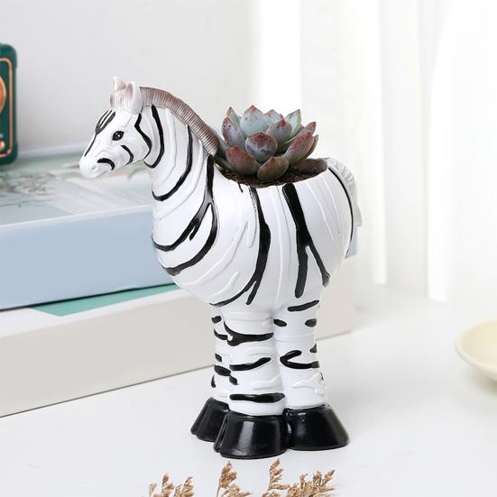 Цветочный горшок из смолы, высокопрочный, небьющийся, в форме животного, забавный, для дома и улицы, украшение стола