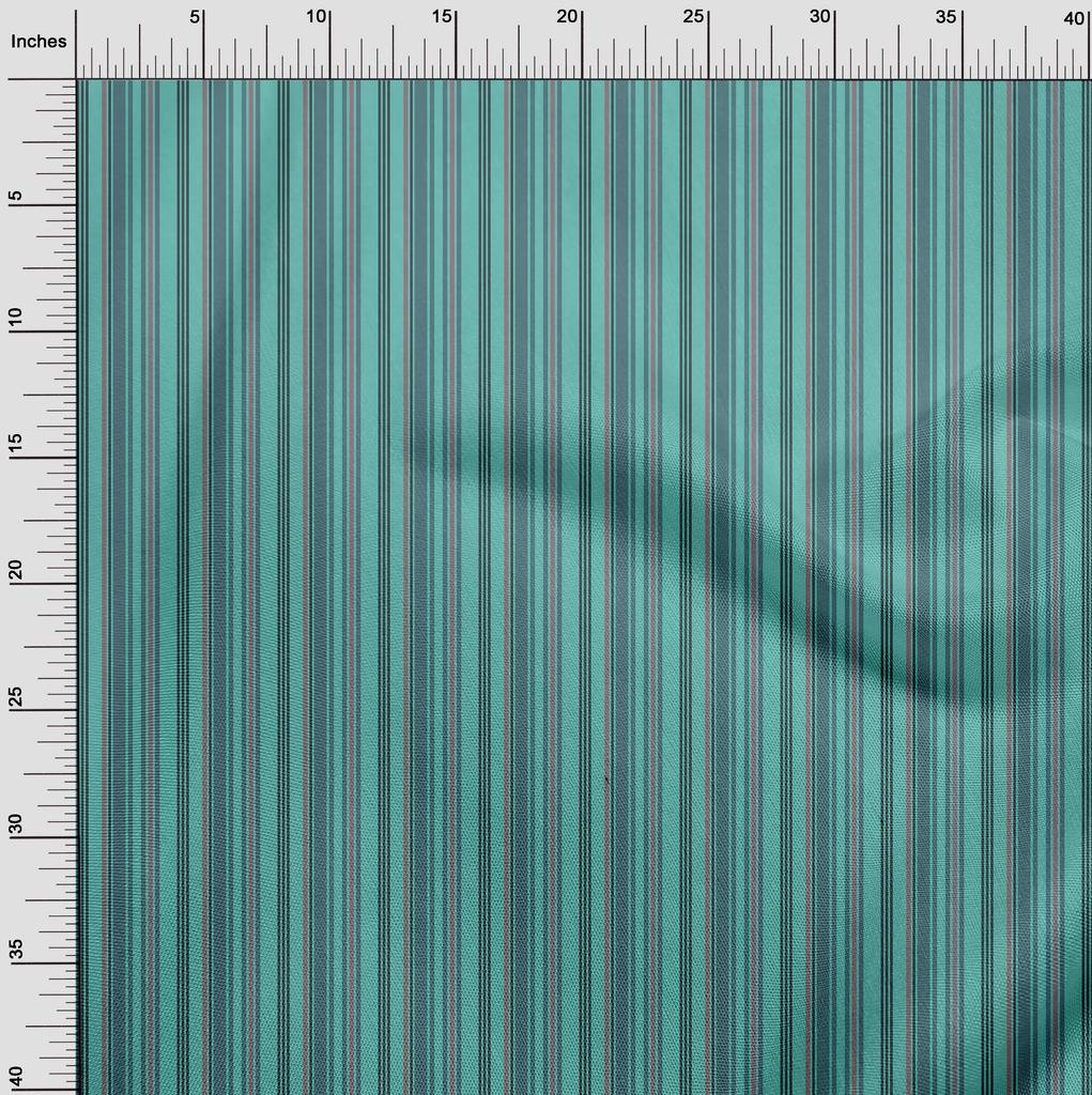 oneOone Cotton Cambric Sea Green Fabric Stripes Quilting Supplies Print Sewing Fabric By The Yard 42 Inch
